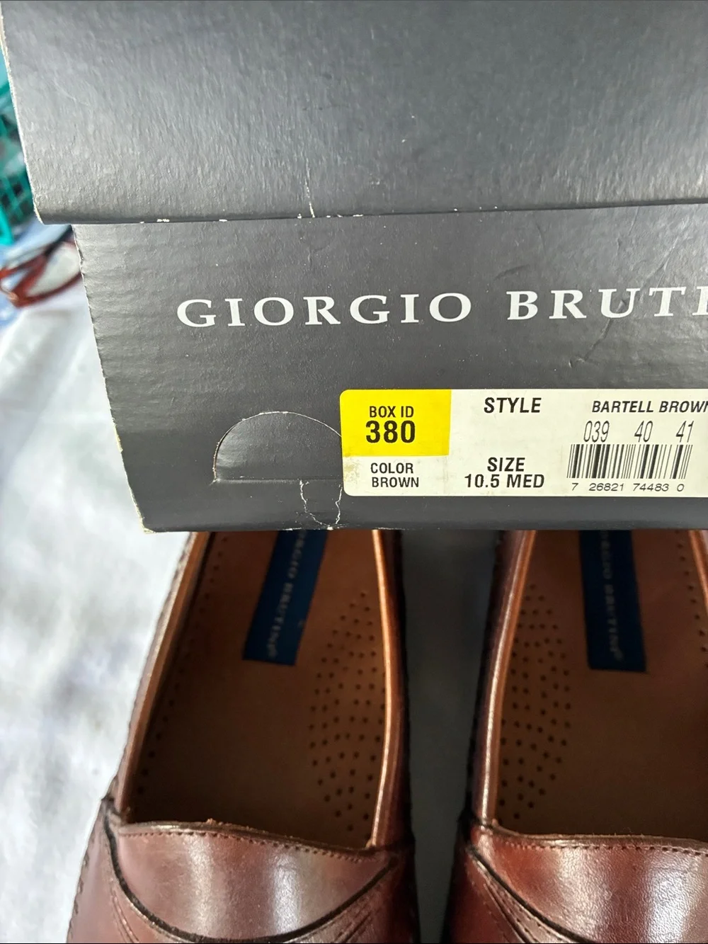 Giorgio Brutini Men’s Chestnut Brown Woven Leather Slip-Ons
